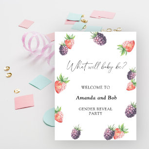 Poster O que o bebê vai ser o gênero revelar bem-vindo