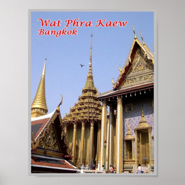 Poster O que Phra Kaew - Templo Budista Sagrado - Tailând (Frente)