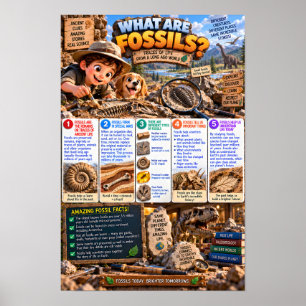 Poster O que são fósseis Infográfico