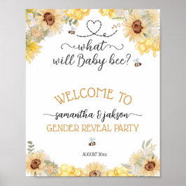 Poster O que será o bebê girassol Sexo Reveal bem-vindo