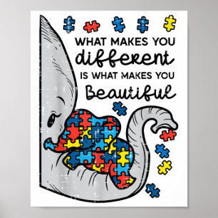 Poster O Que Te Faz Diferente Autismo Elefante
