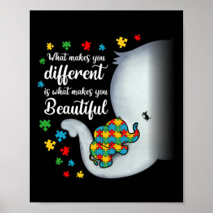 Poster O Que Te Faz Diferente Autismo Elefante Mamãe Boys