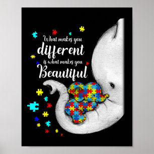 Poster O Que Te Faz Diferente Elefante Mãe Autismo Crianç