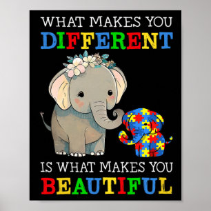 Poster O Que Te Faz Diferente Elefante Mãe Autismo Sabe