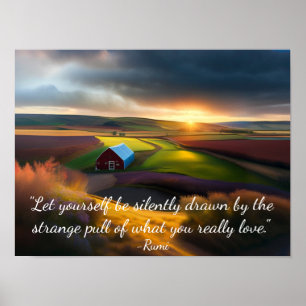 Poster O Que Você Ama Rumi Cita Cena Pastoral