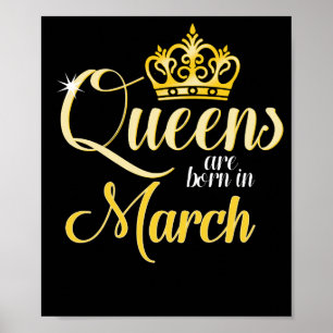 Poster O Queens é em março aniversário nascido da meni