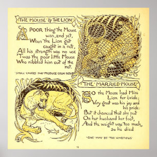 Poster O Rato e o Leão Walter Crane