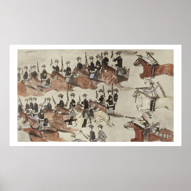 Pôster O recuo do Major Marcus Reno antes do golpe indian (Frente)