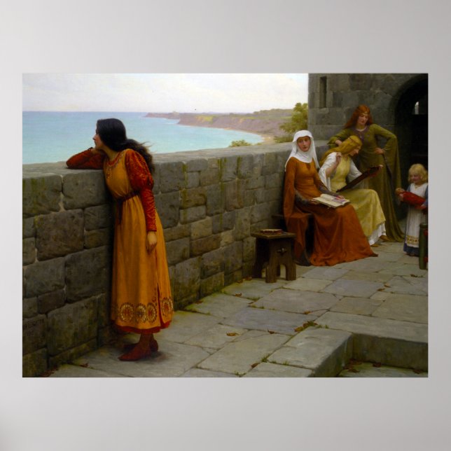 Poster O refém, c. 1912 por Edmund Blair Leighton (Frente)