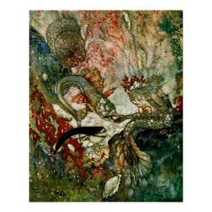Pôster “O Rei das Sereias” por Edmund Dulac