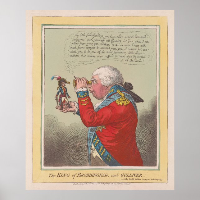 Poster O Rei de Brobdingnag, e Gulliver (1803) (Frente)