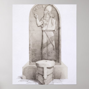 Poster O rei e o altar sacrificial, Nimrud, chapeiam 4