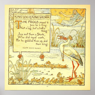 Poster O Rei Log e o Rei Stork Walter Crane Small