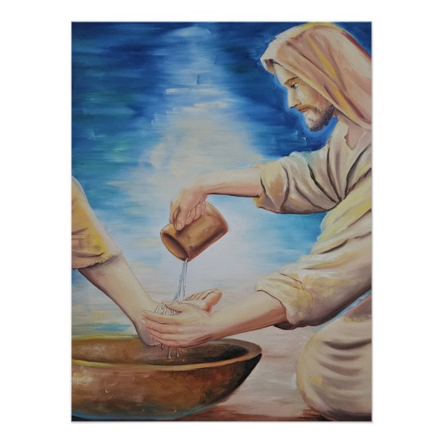 Pôster O Rei Servo: Jesus Lavando os Pés  (Frente)