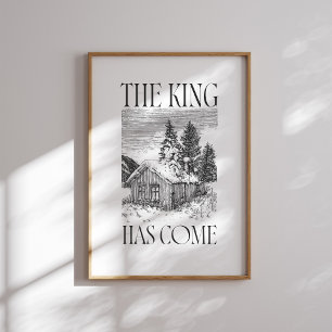 Poster O Rei Veio A Arte Da Parede De Natal De Cabina