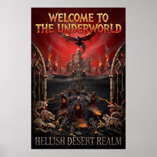 Poster o Reino do Deserto Infernal Gótico do Submundo do