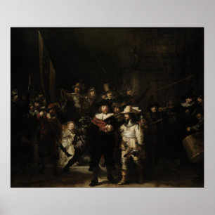 Poster O relógio de noite por Rembrandt Van Rijn