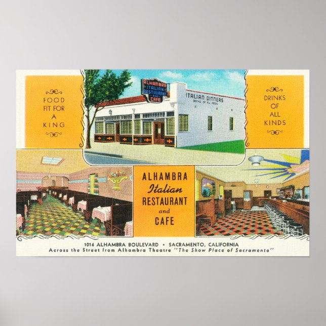Poster O Restaurante Italiano Alhambra e o � Caf (Frente)
