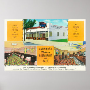 Poster O restaurante & o Caf� italianos de Alhambra