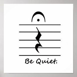 Poster O resto da notação de música seja quieto