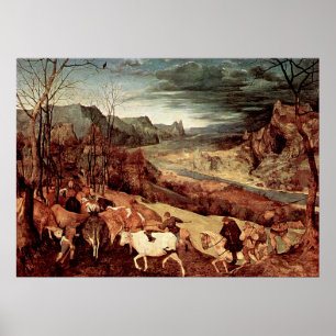 Poster O retorno de Pieter Bruegel do rebanho - 1565