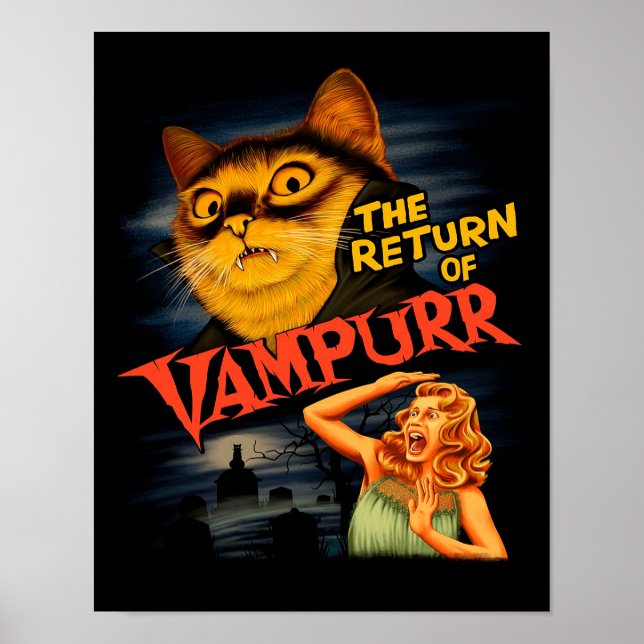 Poster O retorno de Vampurr |Gato Adorável (Frente)