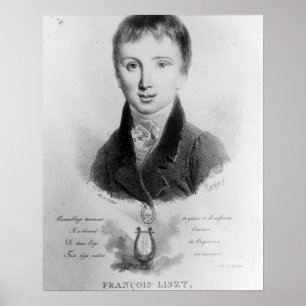 Poster O retrato de Franz Liszt (1811-86) envelheceu 11