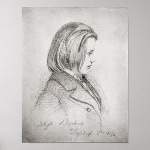 Pôster O retrato de Johanes Brahms envelheceu vinte, 1853