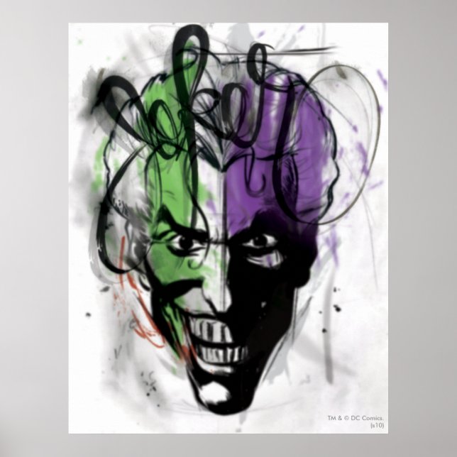 Poster O Retrato do Joker Neon Airbrush (Frente)