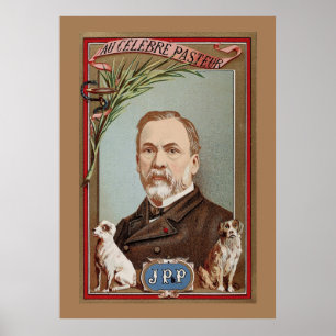 Pôster O retrato famoso de Louis Pasteur histórico