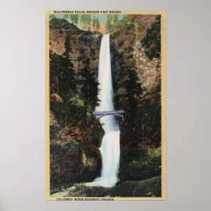 Pôster O Rio Columbia, OU - quedas e Benson de Multnomah