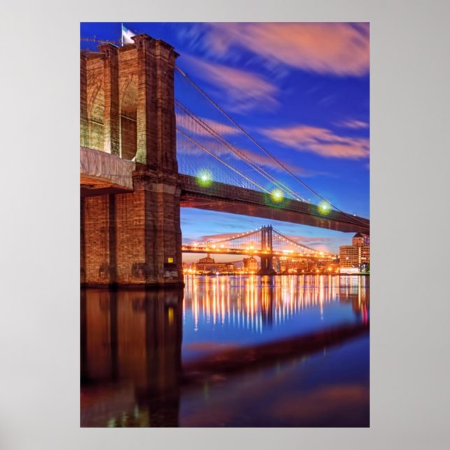 Poster O Rio Este, Ponte Brooklyn, Manhattan (Frente)