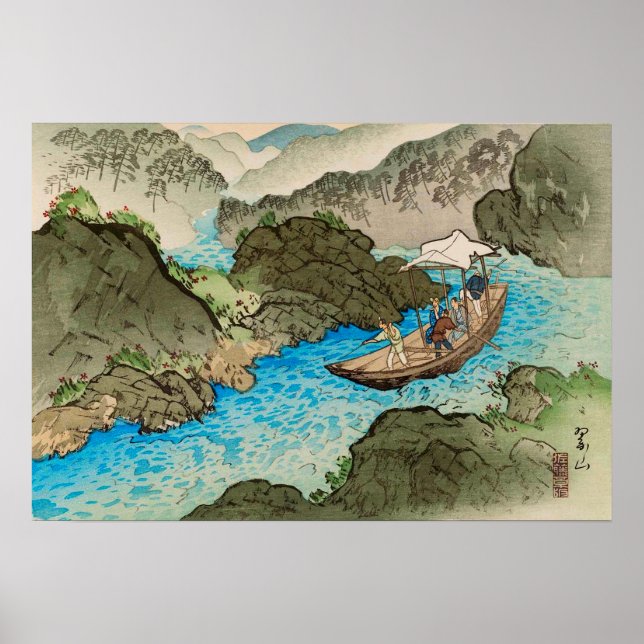 Poster O rio Hozu Rapids Early Summer Miki Suizan (Frente)