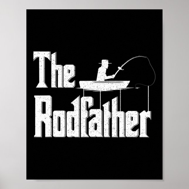 Poster O Rodfather Presente Engraçado para Pai que Pesca (Frente)