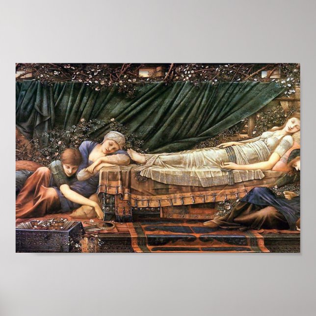 Poster O Rosa Bower de Edward Burne Jones (Frente)