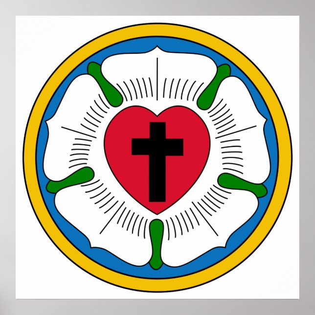 Poster O Rosa Luteranismo Luterano Martin Luther (Frente)