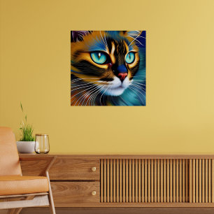 Poster O rosto de um belo ponto de Lynx Siamese