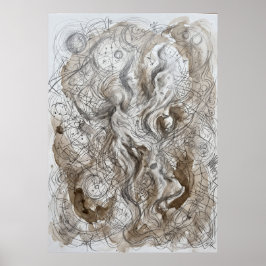 Poster O Rosto Sussurrante na Arte Espiritual do Véu