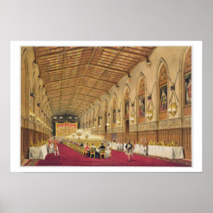 Pôster O Salão de St George, castelo de Windsor, 1838