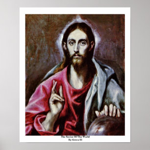 Poster O salvador do mundo pelo EL de Greco