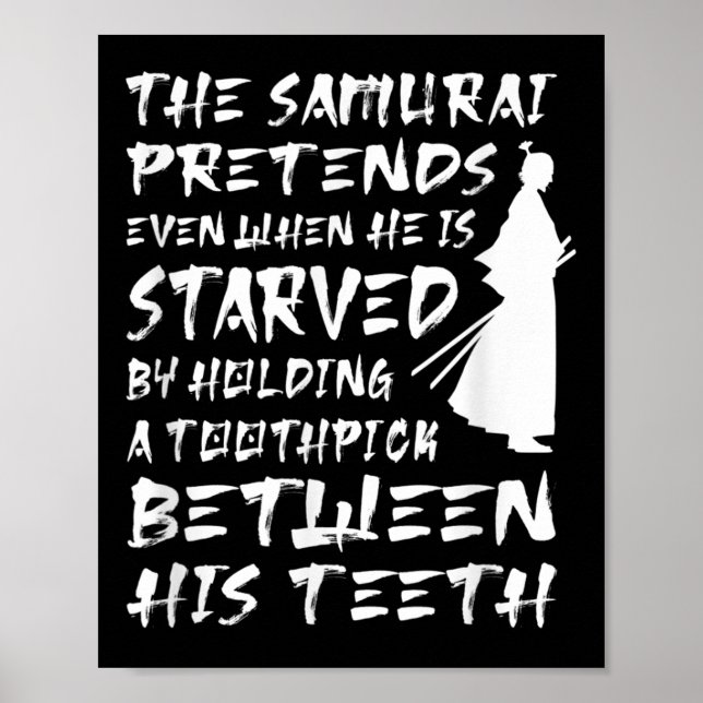 Poster O Samurai Pretende Mesmo Quando Ele Está Faminto S (Frente)