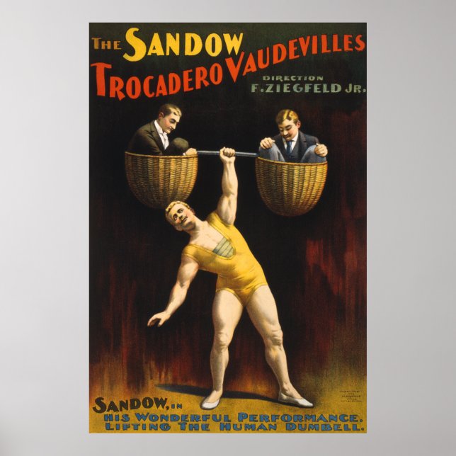 Poster O Sandow Eugen Sandow Levantador de Peso de Vaudev (Frente)