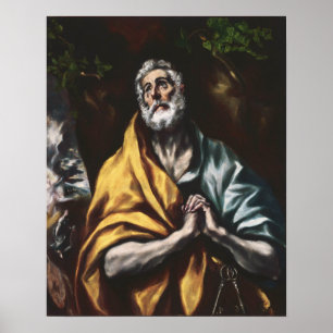 Poster O Santo do Repentant Peter de El Greco