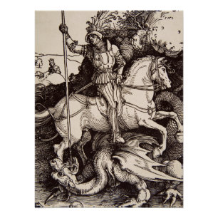 Pôster O santo George e o Dragão de Durer