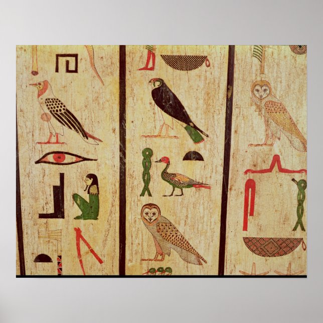 Poster O sarcófago de Psamtik I (664-610 a.C.) detalhe (Frente)