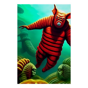 Pôster O Segredo de Ziusudra - Arte Surrealista de Ken Ga