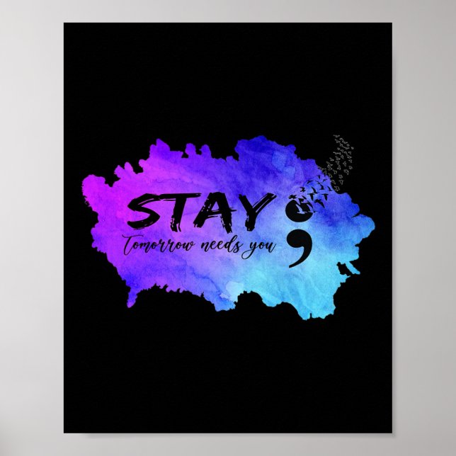 Poster O Semicolon Amanhã Precisa De Você Para A Prevençã (Frente)