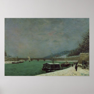 Pôster O Sena no Pont d'Iena, inverno, 1875