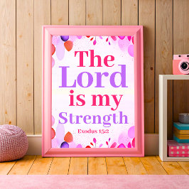 Poster O Senhor é a minha força Boho Christian Teen Girl