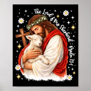 Poster O Senhor É Meu Pastor Jesus Dia de Páscoa Cristão